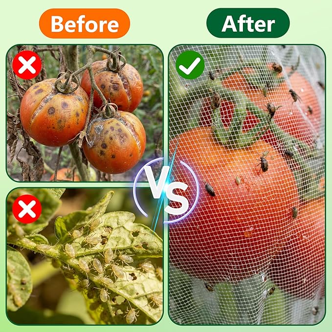 4 Pcs Garden Bird Netting for Round Plant Cage, 59" x 18" Tomato Cage Garden Net Cover with Zipper, Tomato Trellis Insect Bird Barrier Protection Mesh for Vertical Climbing Plants Vegetables Fruits