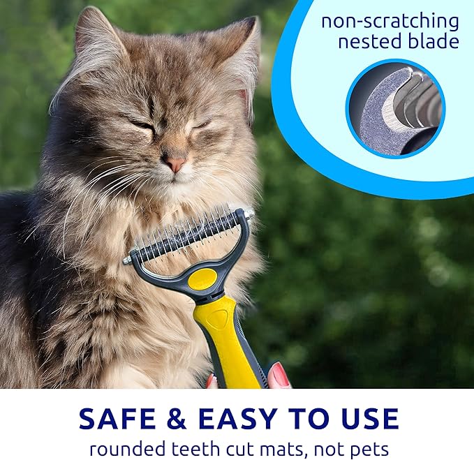Pat Your Pet Deshedding Dog Brush For Shedding – Cat Brushes For Indoor Cats, Double-Sided Cat Brush Deshedding & Grooming Tool For Long Haired And Short Haired Dogs, Skin-Friendly