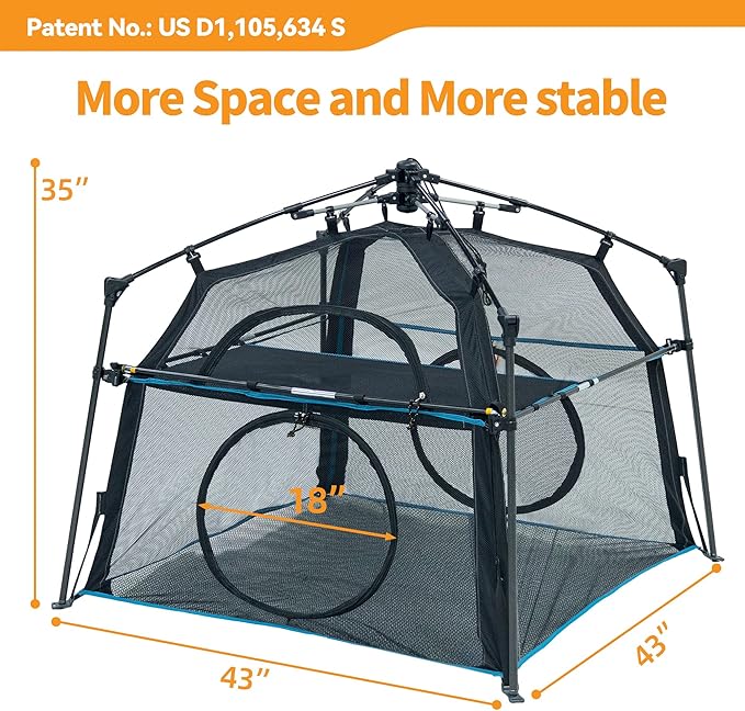 Extra Large Catio Outdoor Cat Enclosure 2-Tier Cat Tent for Patio, Balcony, Indoor & Outdoor, Foldable Cat Playpen with 3 Doors, Weatherproof Sunproof with Fashionable carrybag（Patented）