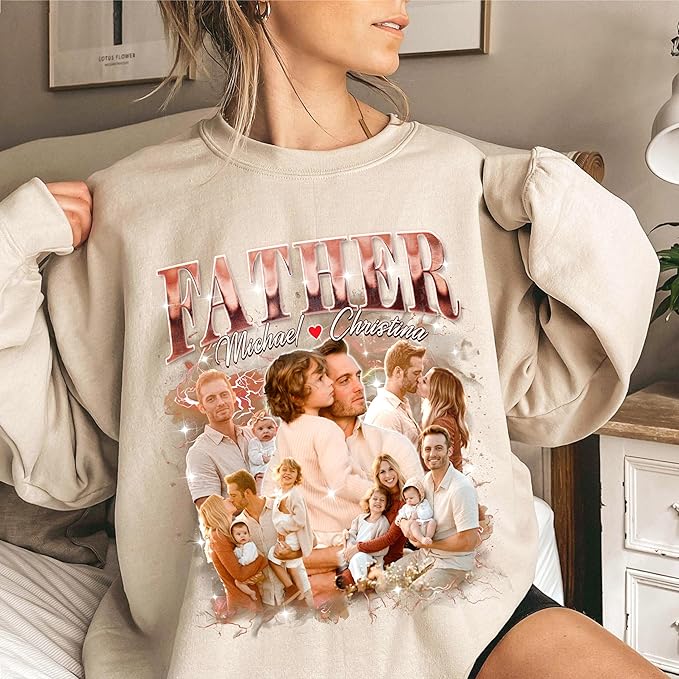 H-DEWALL Custom Shirts Custom Bootleg Rap Shirt for Him Custom Face Shirt with Photo Pet Custom Tees Gift for Dog Cat Lover