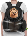 PetAmi Dog Front Carrier Backpack, Ventilated Adjustable Dog Pet Cat Chest Carrier Backpack, Dog Carrier for Hiking Camping Travel, Small Dog Puppy Medium Cat Carrying Bag, Max 14 lbs, Black