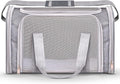 Pet Carrier for Cats, Rabbits, Guinea Pigs – Airline Approved Soft-Sided Travel Bag, Lightweight Dog Carrier, Ventilated & Foldable (Grey, Medium)
