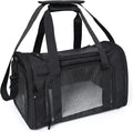 Mile High Life | Outdoor Travel Pet Carrier | Kitty Puppy Cat Carriers | Collapsible Dog Carrier for Small Medium Dogs | Cat Crates w Breathable Mesh with Soft-Sided (Black, Medium)