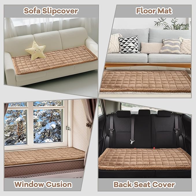 Washable Dog Couch Cover Protector, Non Slip Dog Bed Mat Machine Washable Large Blanket for Dogs, Pet Couches Covers for Sofa (Coffee, 27.6 * 59.1 '')