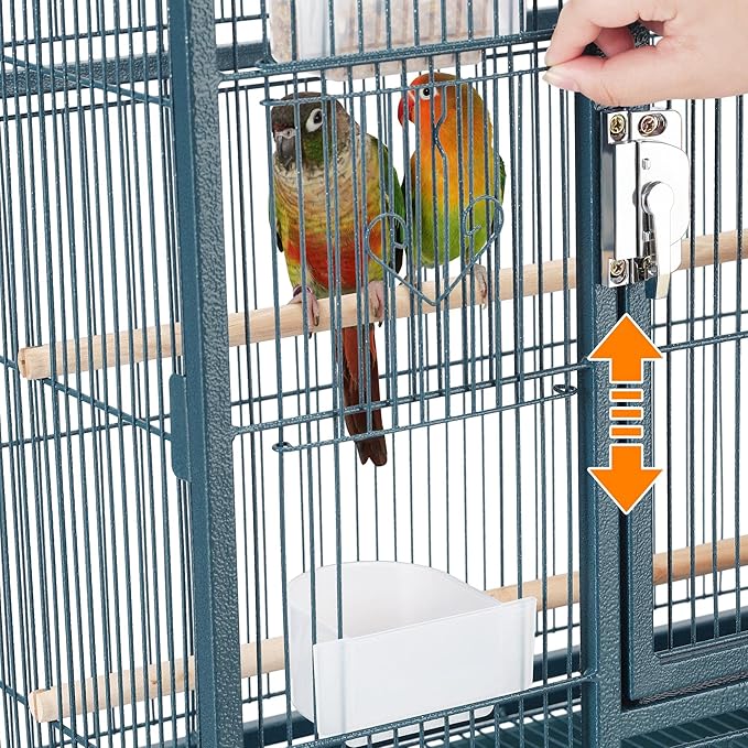 Topeakmart 54'' H Large Bird Cage Parrot Cage w/Stand Bird Cage for Conures Parakeets Cockatiels Canary Budgies Quaker Lovebird, Navy Blue