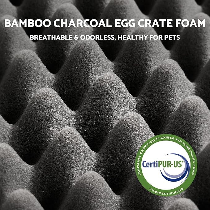 Dog Bed for Small and Medium Dogs & Cats, Waterproof Lining for Indoor Outdoor in-Car Use Removable Washable Cover with Zipper Up to 50lb, 28"x23"x7"