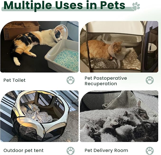 Love's cabin Pet Puppy Dog Playpen, Small Dog Tent Crates Cage Indoor/Outdoor, Portable Playpen for Cat, Foldable Pop Up Dog Kennel Playpen with Carring Case, Removable Zipper Top, Purple