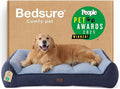 Bedsure SupportMax™ XL Plus Orthopedic Dog Beds Large Sized Dog - Extra Thick Supportive Dogs Couch with Waterproof Washable Cover, Jumbo Pet Sofa with Soft Sherpa and Nonskid Bottom, Blue, 48"
