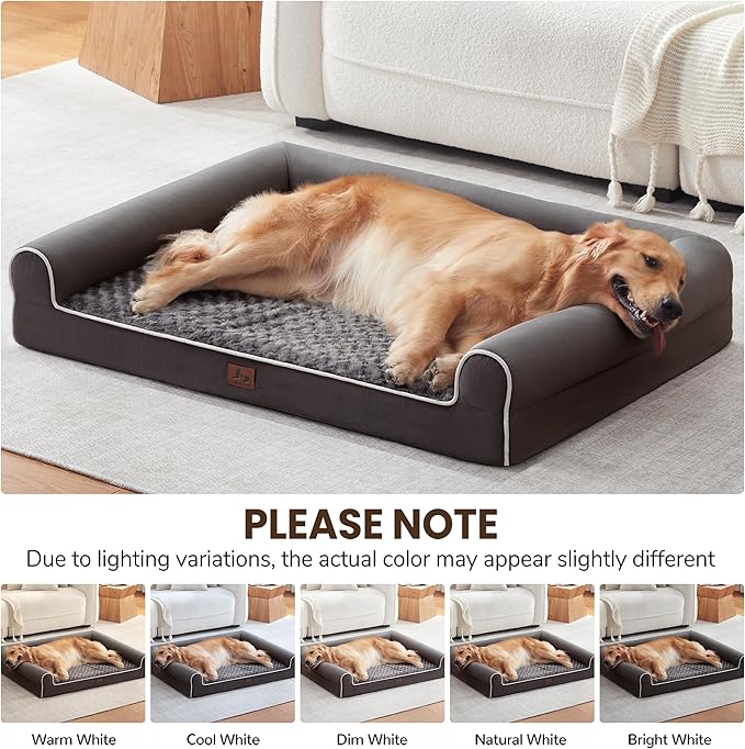 Large Dog Beds Large Sized Dogs 48x35x8 Inch, Orthopedic XXL XL Dog Bed for Medium Size Dogs, Big Waterproof Couch Sofa with Removable Washable Cover for Pet, Dark Grey