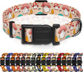 Dog Collar, Cute Cartoon Mushroom Boys Girls Puppy Collar for Small Medium Large Dogs, Adjustable Soft Pet Collar with Safety Buckle for Male Females(Pink Mushroom,S)
