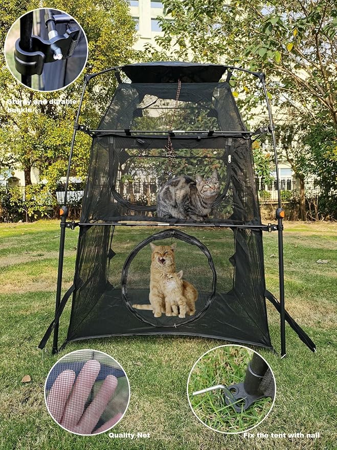 Portable Pop Up Pet Cat Tents Enclosures for Outside Patio