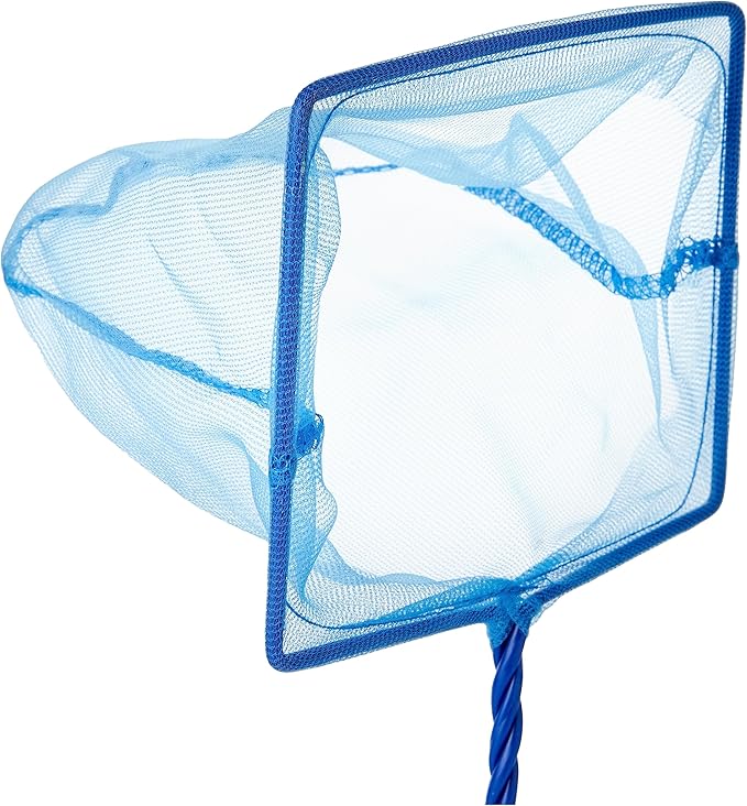 Marina 5-Inch Blue Fine Nylon Net with 10-Inch Handle, Aquarium Maintenance Tool, Blue, 11275 (Pack of 3)