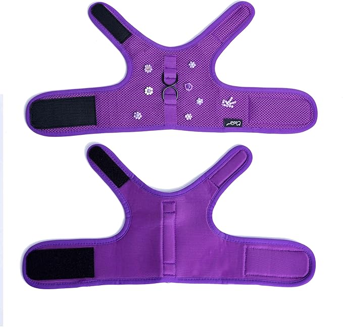 Cat Harness and Leash for Walking Escape Proof Breathable Mesh Fabric, Purple, XX-Large, Adjustable Cat Walking Jackets with DIY Beads, Padded Stylish Cat Vest