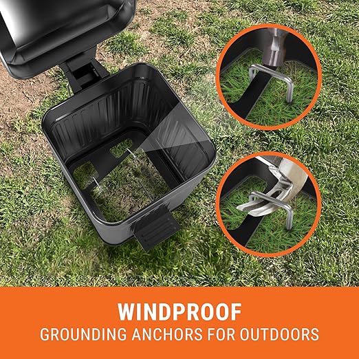 Pupzle Small Dog Poop Trash Can Outside, 1.3 Gal Metal Dog Waste Trash Can, Small Poop Bucket Outdoor with Lid, Poo Container Bin Waterproof Backyard Odor Control, 30 Bags (Black)