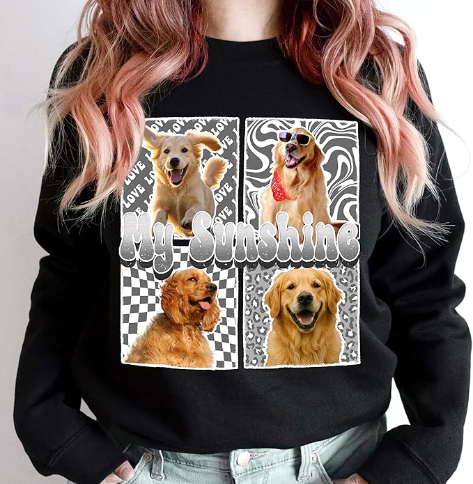 H-DEWALL Custom Shirts Custom Bootleg Rap Shirt for Him Custom Face Shirt with Photo Pet Custom Tees Gift for Dog Cat Lover