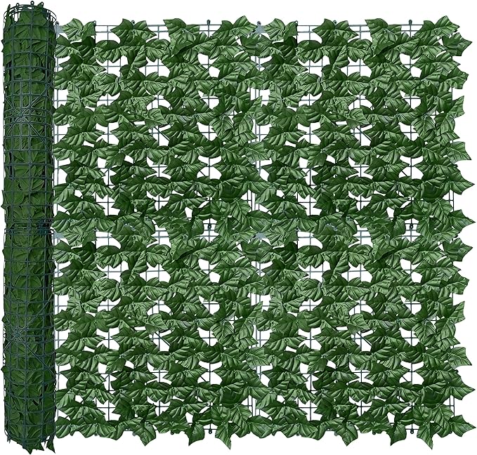 Artificial Ivy Privacy Fence Wall Screen,40X160 in UV-Anti Faux Greenery Backdrop Ivy Vine Leaf Hedges Fence Panels for Patio, Balcony, Garden, Backyard Indoor Outdoor Green Wall Decor