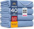 Utopia Bedding Waterproof Incontinence Bed Pads 34 x 36 Inches (Pack of 40, Blue), Washable and Reusable Underpads for Adults, Elderly and Pets, Absorbent Protective Pads