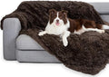 gogobunny Waterproof Dog Blanket for Couch & Furniture Protection - Super Soft Reversible Throw for Large Dogs & Cats, Calming Washable Fur & Sherpa Pet Blanket (50x60 Inch, Chocolate)