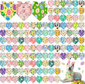 Sanwuta 120 Pcs Easter Dog Bandanas Bulk Rabbits Patterns Bandanas for Dogs Easter Eggs Adjustable Washable Pet Triangle Scarf for Small and Medium Dogs, 30 Styles
