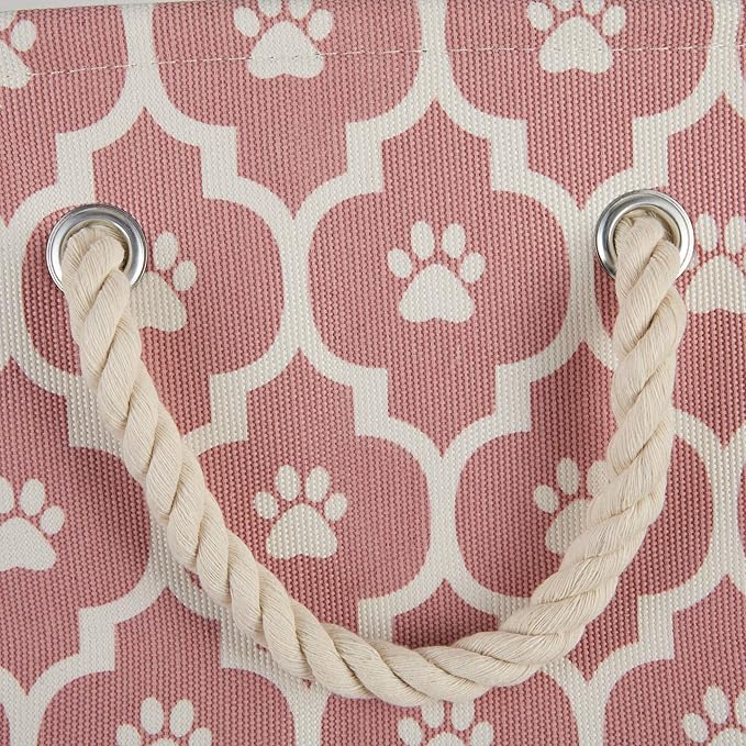 Bone Dry 6192 Pet Storage Collection Lattice Paw Print, Medium Round, Rose