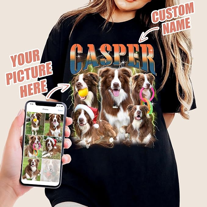H-DEWALL Custom T Shirts Mineral Wash Tshirt Bootleg Rap Tee Customized Gifts for Boyfriend Birthday Shirts Tops for Women