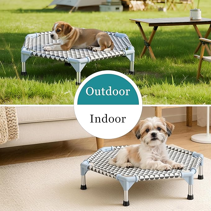 Elevated Outdoor Dog Bed (6 Sided Small, Triangle)