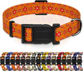 Dog Collar, Classical Indian Spirit Boys Girls Puppy Collar for Small Medium Large Dogs, Adjustable Soft Indian Pet Collar with Safety Buckle for Male Females(Orange, S)