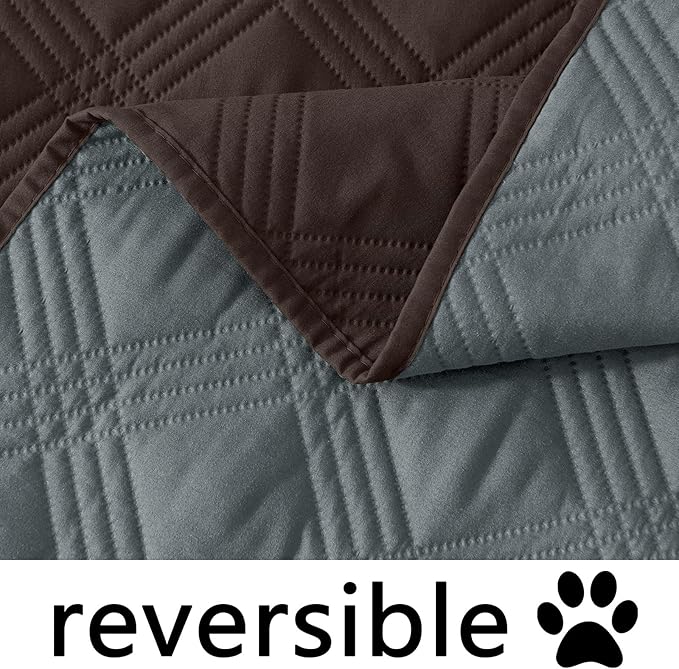hyha Waterproof Dog Blanket, Reversible Pet Bed Blanket, Soft Sofa Couch Cover for Dogs Washable, Waterproof Pet Couch Covers for Sofa Puppy Cats Furniture Protector(52"x82", Chocolate/Dark Grey)