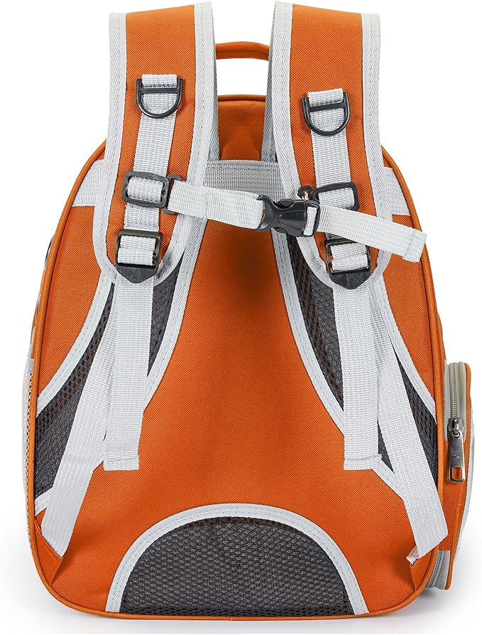 Cat Bubble Backpack Carrier for Small Medium Dogs Cats Carrying Bag, Airline Approved Pet Travel Carrying Bag Dog Hiking Walking Outdoor Backpack (Orange)