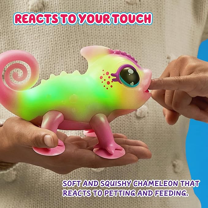 Little Live Pets Nova The Li’l Chameleon Toy, Interactive Light Up Toy Pet with 30+ Sounds and Beat Detection, Interactive Animal Toys for Ages 5+