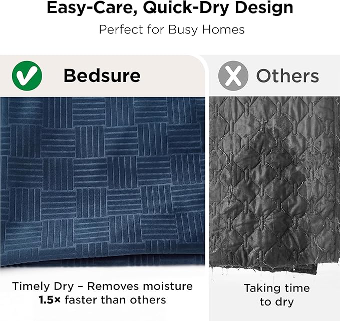 Bedsure Waterproof Bed Cover for Dogs Washable - Waterproof Blanket for Full Bed Couch Sofa Cozy, Lightweight Furniture Protector for Pet Cat Quick Drying, Navy, 82x82IN