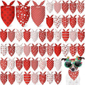 Abbylike 50 Pcs White and Red Dog Bandanas Bulk Polka Dots Stripes Snowflake Bandanas for Dog Triangle Kerchief Bibs Scarf for Pet Party Costume Photo Props Accessories, 25 Styles (25.6 x 17.7 x 17.7)