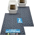 Drymate Cat Litter Box Mat, Litter Trapping Mat, Waterproof, Urine-Proof, Absorbent, Machine Washable, Soft on Paws, Contains Mess, Protects Floors, Kitten Supplies, Dark Grey, 28x36 XL, 2-Pack