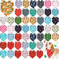 Sanwuta 48 Pcs Christmas Dog Bandanas Bulk Xmas Dog Bandanas Adjustable Snowman Santa Elk Colorful Scarf Handkerchief Bib Accessories for Small Medium Large Breeds Pet Costume Accessories