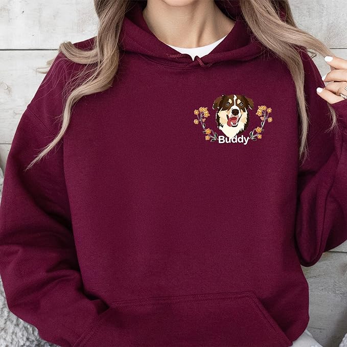 Custom Pet Sweatshirts with Photo and Name, Personalized Dog Sweatshirt, Gifts for Dog Mom, Dad