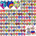 Sanwuta 120 Pcs Rainbow Tie Dye Dog Bandanas for Dogs Bulk Summer Triangle Dog Bandana for Grooming Washable Pet Scarves Adjustable Bibs Small and Medium Pets, 30 Styles