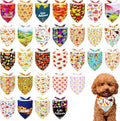 30 Pcs Fall Dog Bandanas Bulk for Small Dogs 18 Inch Stitch Edge Dog Bandanas Autumn Scarves for Puppy Cats Breed Grooming S