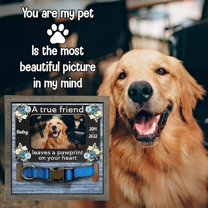 Dog Memorial Gifts Personalized Loss Of Pet Dog Memorial Picture Frame Pet Loss Gift Personalized Custom Cat Picture Collar Frames Memory Boxes For Keepsakes Death Remembrance