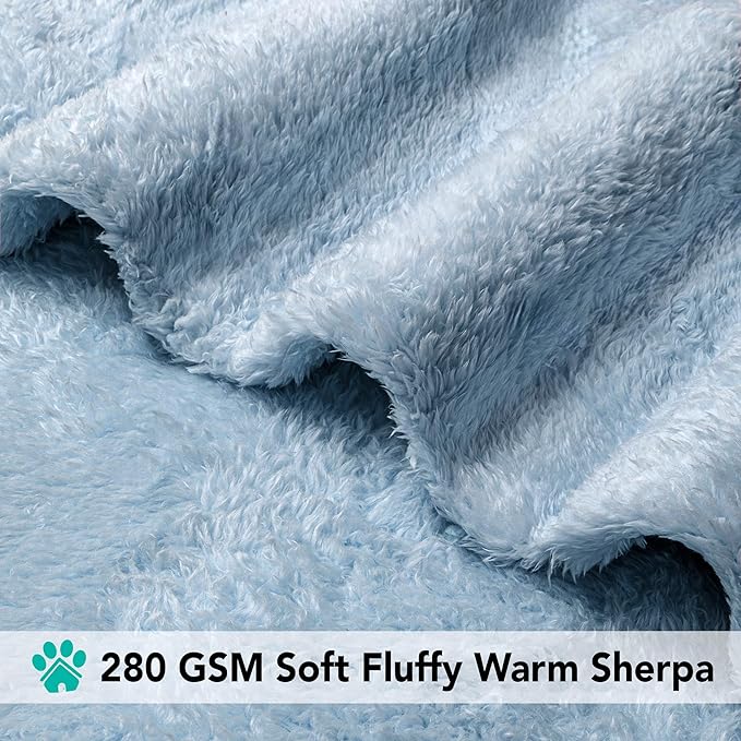 PetAmi Dog Blanket for Small Dogs Blue, Fluffy Soft Puppy Blanket, Sherpa Fleece Cat Blanket for Kitten Doggie, Calming Pet Blanket Throw for Couch Sofa Bed Washable, Small 24x32