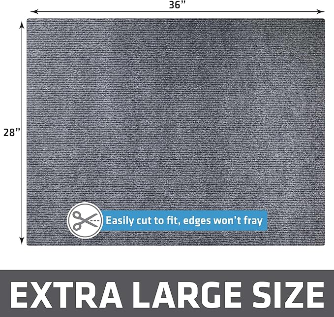 Drymate Cat Litter Box Mat, Litter Trapping Mat, Waterproof, Urine-Proof, Absorbent, Machine Washable, Soft on Paws, Contains Mess, Protects Floors, Kitten Supplies, Grey, 28x36 XL