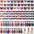 Reginary 100 Pieces Dog Bow Tie Collar Set Include 40 Dog Neckties, and 30 Puppy Bowties, 30 Collar Flowers, Adjustable Pet Ties Grooming for Small Medium Cats Pets Supply(Plaid)