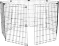 Amazon Basics Portable Foldable Octagonal Metal Exercise Dog Playpen, Indoor/Outdoor Pet Fence, No Door, 8 Panels, Medium, 60 x 60 x 36 inches, Black