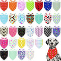 30 Pack Large Polka Dot Dog Bandanas Stitch Dog Bandana Bulk Reversible Print One Side XXL Polyester Scarves Party Grooming L