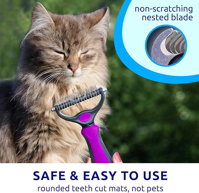 Pat Your Pet Deshedding Dog Brush For Shedding – Cat Brushes For Indoor Cats, Double-Sided Cat Brush Deshedding & Grooming Tool For Long Haired And Short Haired Dogs, Skin-Friendly