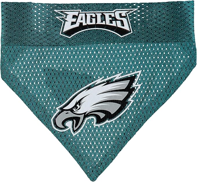 Pets First NFL DOG BANDANA - PHILADELPHIA EAGLES REVERSIBLE PET BANDANA. 2 Sided Sports Bandana with a PREMIUM Embroidery TEAM LOGO, Large/X-Large. - 2 Sizes & 32 NFL Teams available, PHL-3217-L-XL