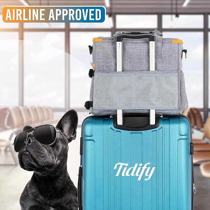 Customized Dog Travel Bag - You Name It and We Make It, Your Own Personalized Pet Travel Bag, Make It Special for You and Your Pet. (Light Grey)