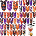 Abbylike 50 Pcs Halloween Dog Bandanas Bulk Pumpkin Bandanas for Dogs Triangle Kerchief Bibs Scarf Set for Pet Halloween Costume Photo Props Accessories Pet Shops, 25 Styles (25.6 x 17.7 x 17.7")