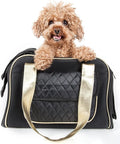 Pet Life ® 'Mystique' Fashion Designer Travel Soft-Folding Airline Apprived Pet Dog Carrier with Quilted Front Pocket