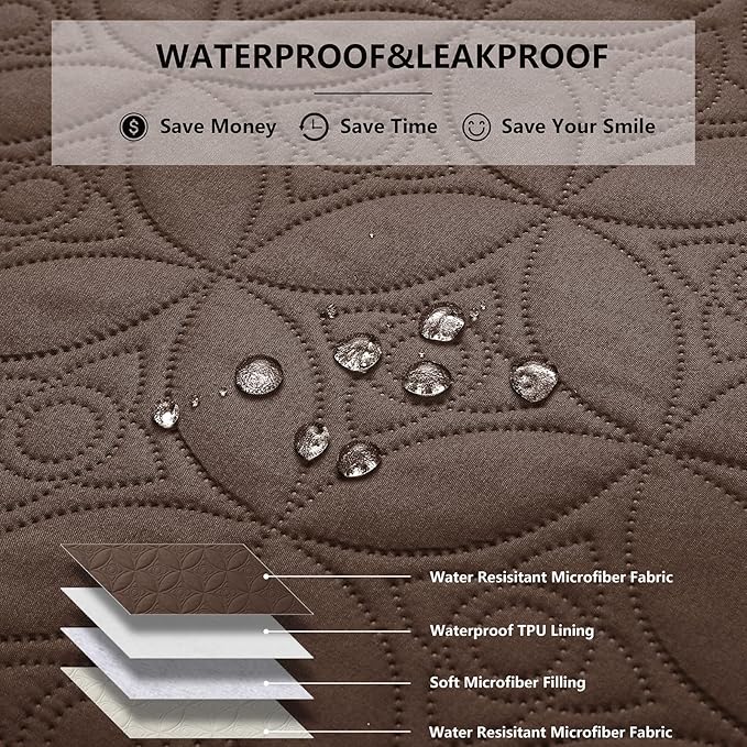 Waterproof Dog Blanket, 30x30 inches Small Pet Couch Covers for Sofa, Chair Bed Furniture Protector from Dogs Washable and Reversible-Chocolate+Cream
