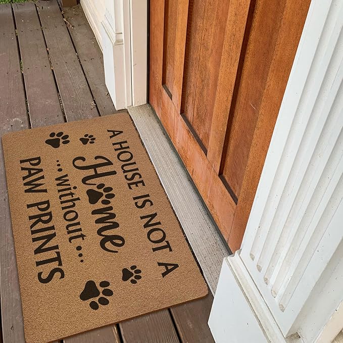 Funny Dog Door Mats, Dog Lovers Mom Dad Gifts Door Mat for Home Outside Entryway, Funny Welcome, Artificial Coir Doormat Rugs for Patio Kitchen Decor, 17x30 Inch